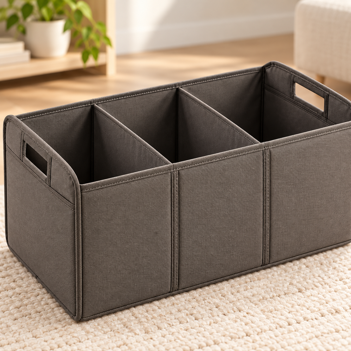 Brighthlier Multi-Compartment Storage Organizer – Divided Portable Storage Bin