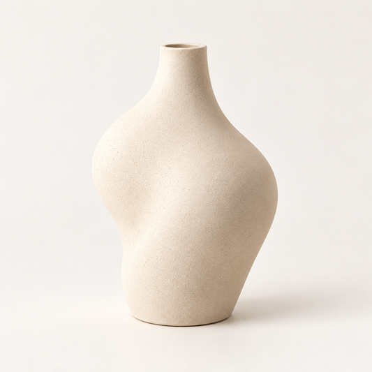 Brighthlier Sculptural Curved Decorative Vase – Minimal Textured Home Accent