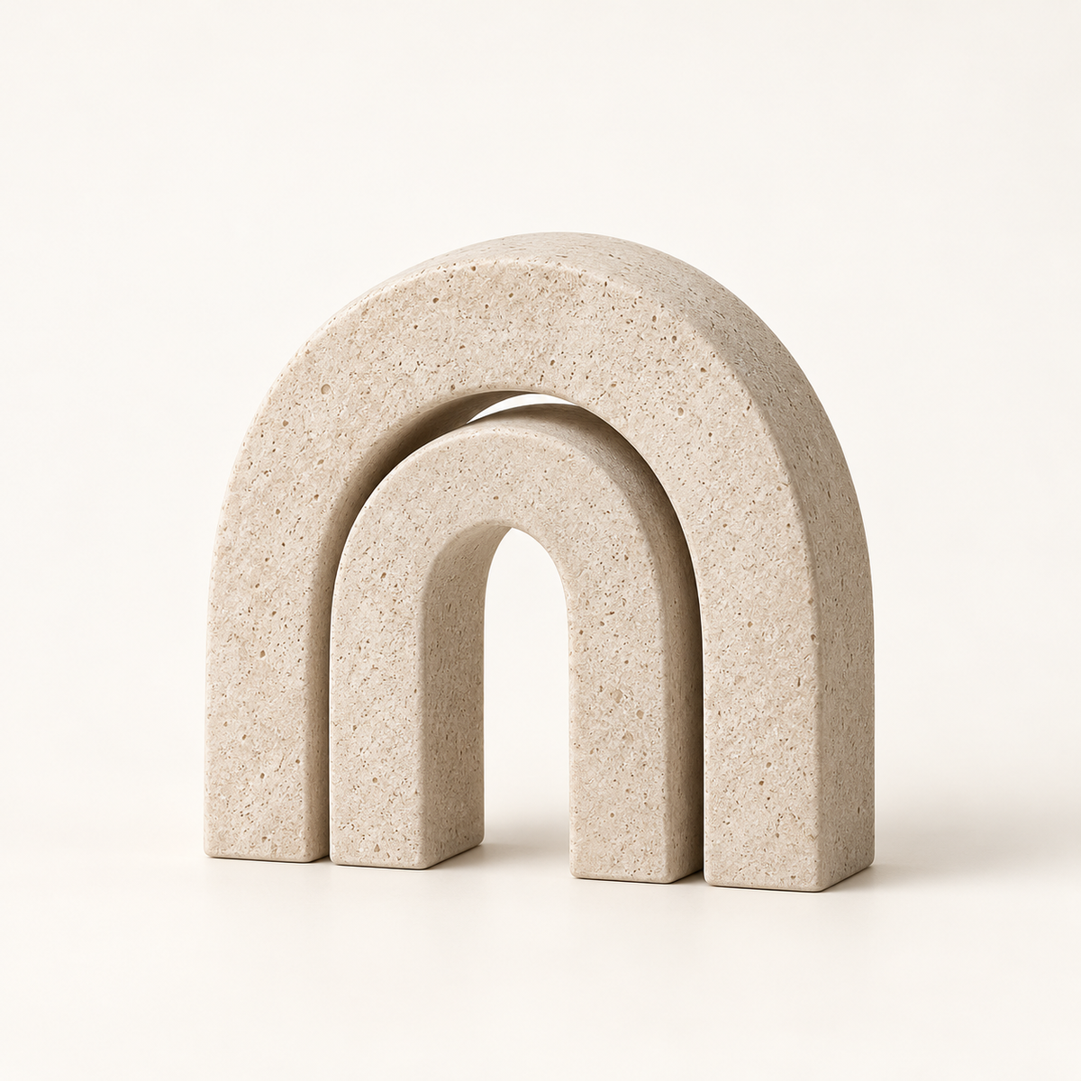 Brighthlier Layered Arch Decorative Sculpture – Minimal Textured Home Accent