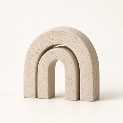Brighthlier Layered Arch Decorative Sculpture – Minimal Textured Home Accent
