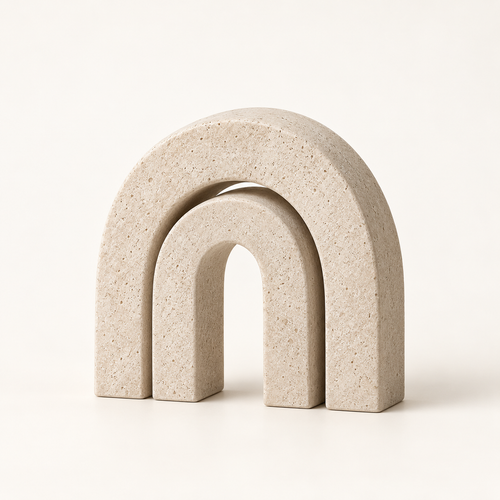 Brighthlier Layered Arch Decorative Sculpture – Minimal Textured Home Accent