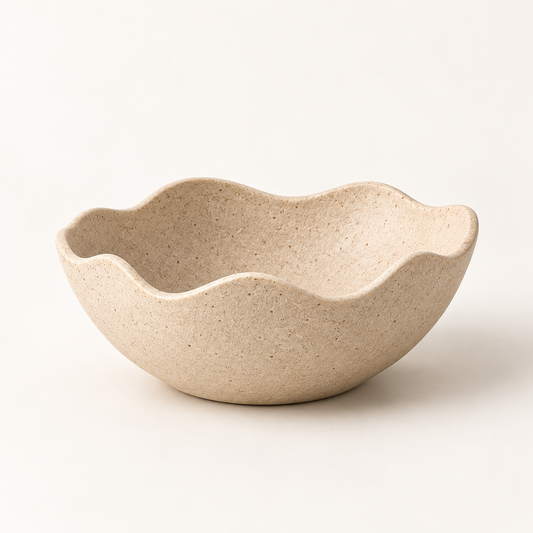 Brighthlier Wavy Edge Decorative Bowl – Organic Textured Home Accent