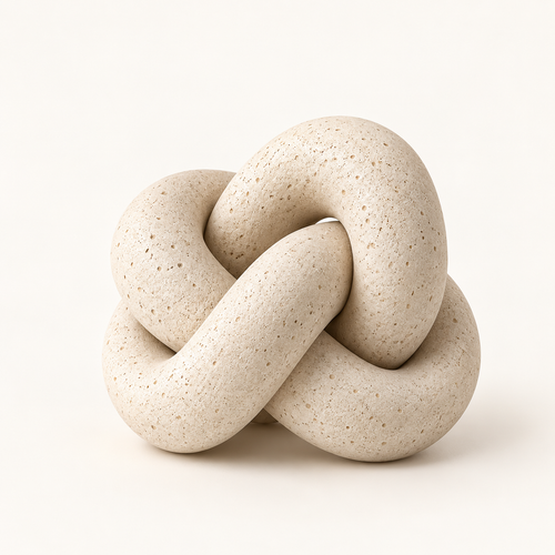 Brighthlier Interlocking Knot Decorative Sculpture – Textured Modern Home Accent