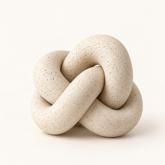 Brighthlier Interlocking Knot Decorative Sculpture – Textured Modern Home Accent