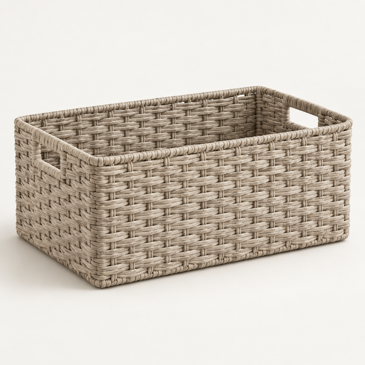 Brighthlier Woven Outdoor Storage Basket – Open Organizer with Carry Handles
