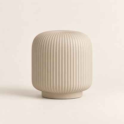Brighthlier Ribbed Textured Decorative Accent – Minimal Cream Home Decor