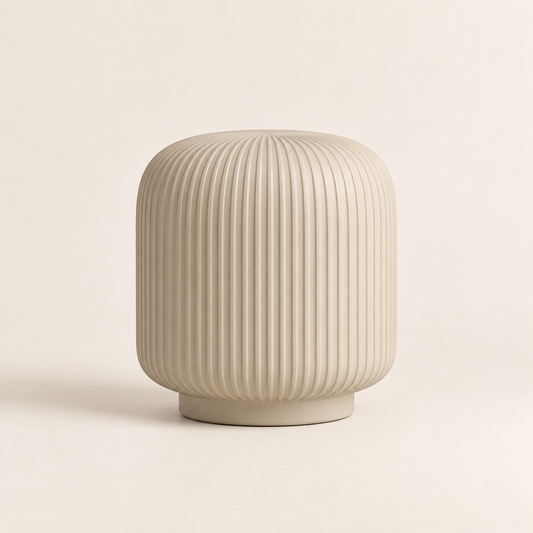 Brighthlier Ribbed Textured Decorative Accent – Minimal Cream Home Decor