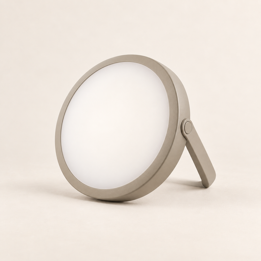Brighthlier Portable Round Ambient Light – Minimal Adjustable Stand Lamp