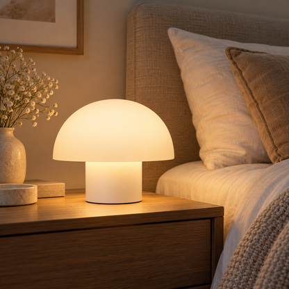 Brighthlier Minimal Mushroom Dome Table Lamp – Modern Ambient Lighting