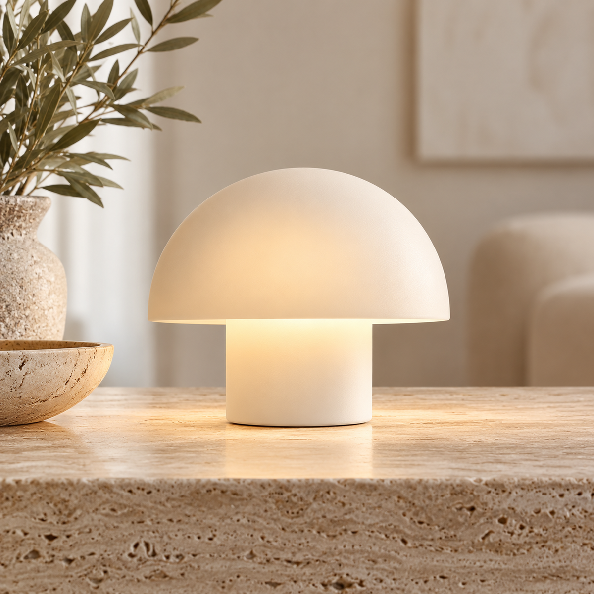 Brighthlier Minimal Mushroom Dome Table Lamp – Modern Ambient Lighting