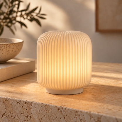 Brighthlier Ribbed Textured Decorative Accent – Minimal Cream Home Decor