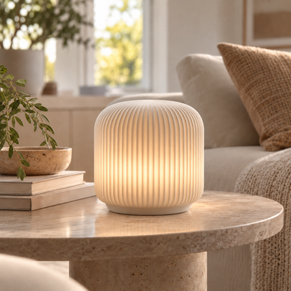 Brighthlier Ribbed Textured Decorative Accent – Minimal Cream Home Decor