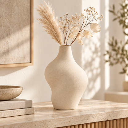 Brighthlier Sculptural Curved Decorative Vase – Minimal Textured Home Accent