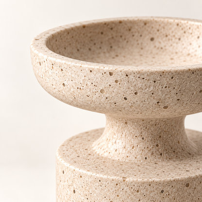 Brighthlier Textured Pedestal Decorative Bowl – Minimal Sculptural Home Accent