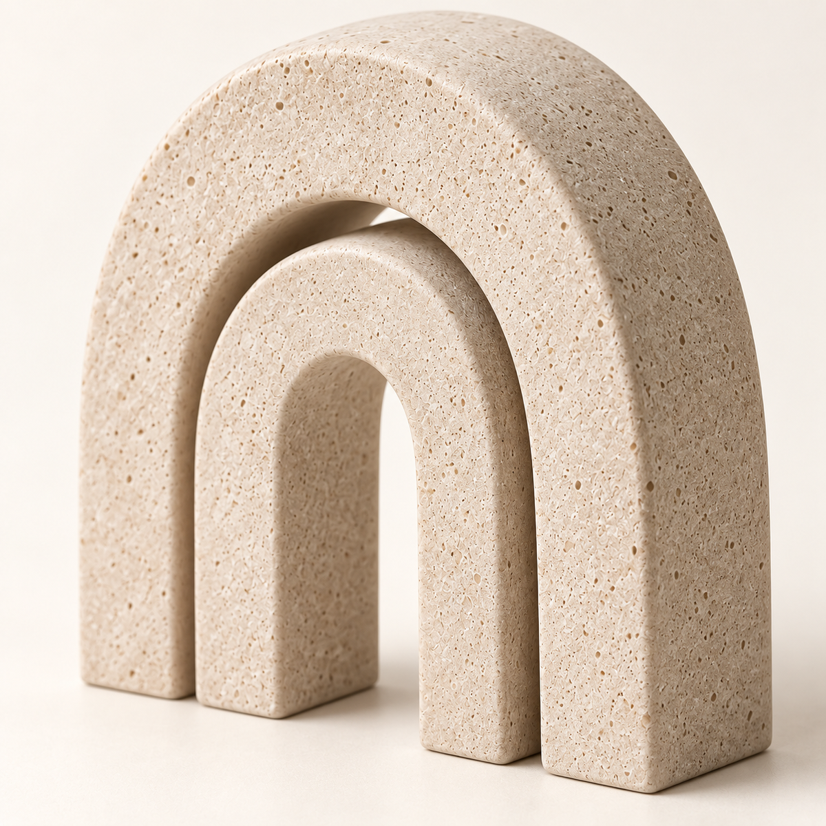Brighthlier Layered Arch Decorative Sculpture – Minimal Textured Home Accent