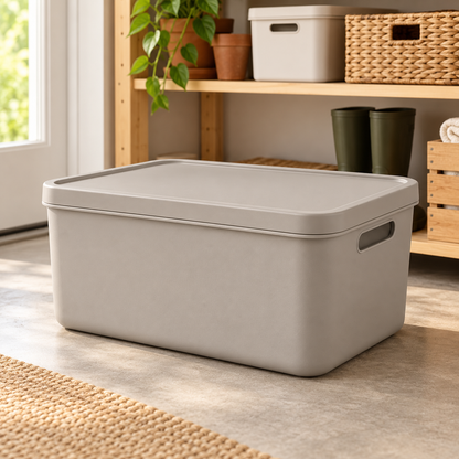Brighthlier Lidded Outdoor Storage Box – Multi-Purpose Organization Bin