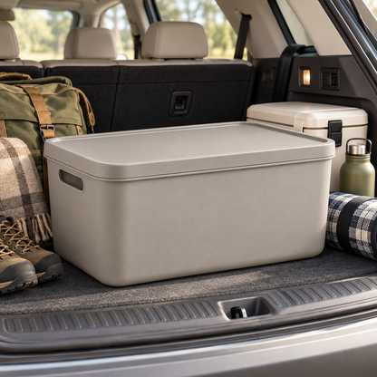 Brighthlier Lidded Outdoor Storage Box – Multi-Purpose Organization Bin