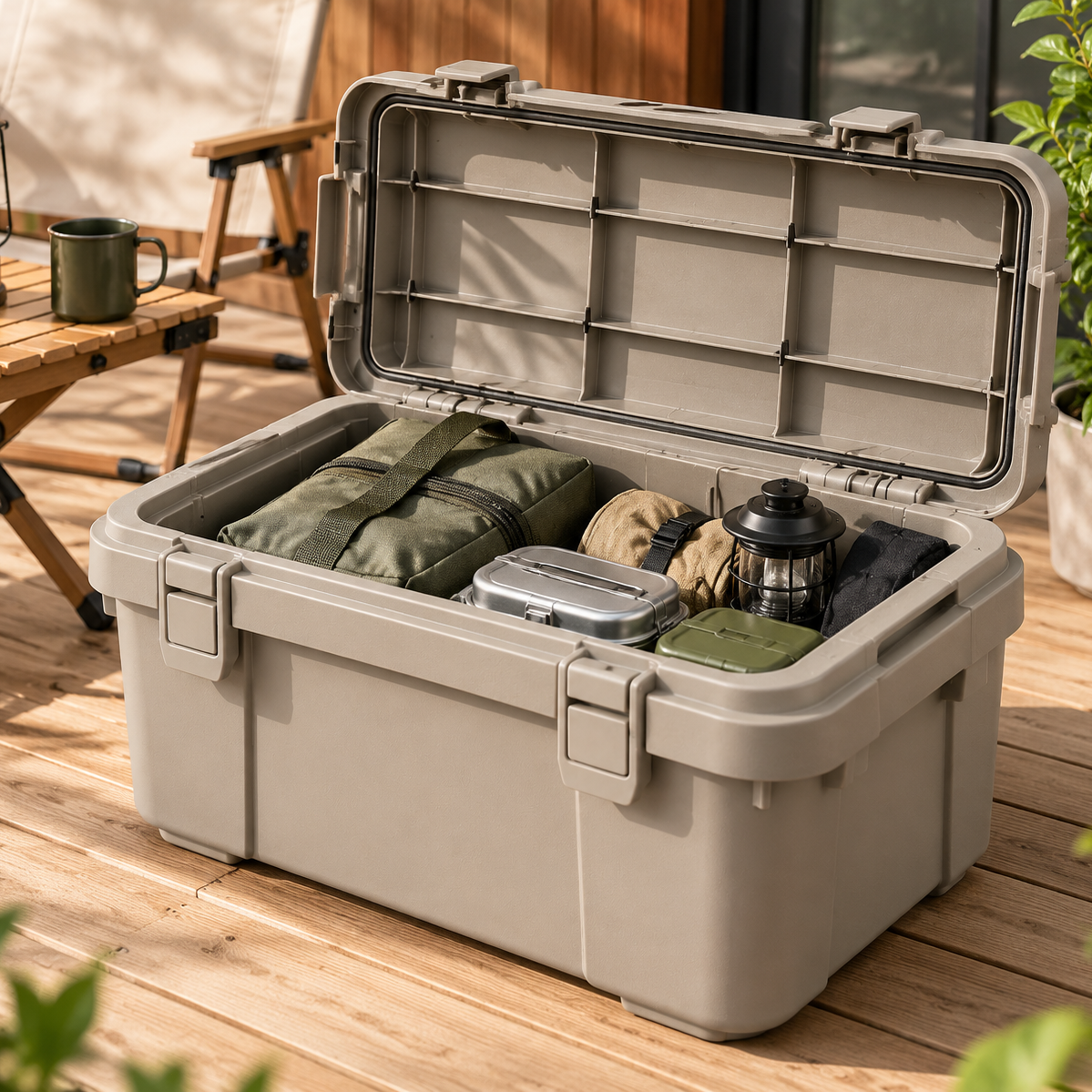 Brighthlier Latching Outdoor Storage Box – Portable Utility Organization Case